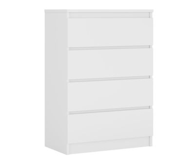 Commode 4 Tiroirs, Blanc Mat, 70 X 39 X 101 Cm