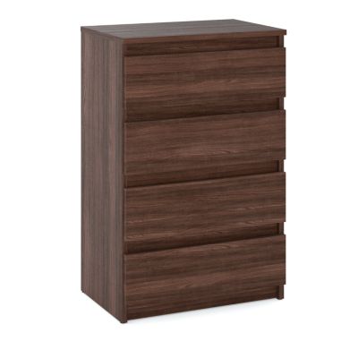 Commode à 4 tiroirs Chêne Wengé 60 CM Meuble TV - Meubles pour salon et chambre