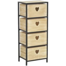 Commode 4 tiroirs en paulownia Lovely 4 tiroirs