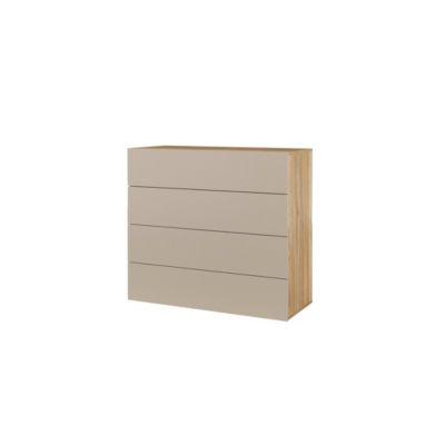 Commode 4 tiroirs VOX coloris chene et beige