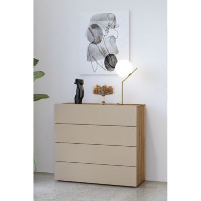 Commode 4 tiroirs VOX coloris chene et beige