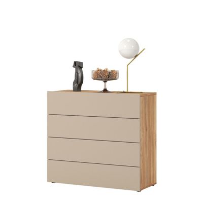 Commode 4 tiroirs VOX coloris chene et beige