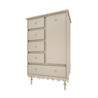 Commode 5 tiroirs 1 porte Wood Luck Babushka Olive | Castorama