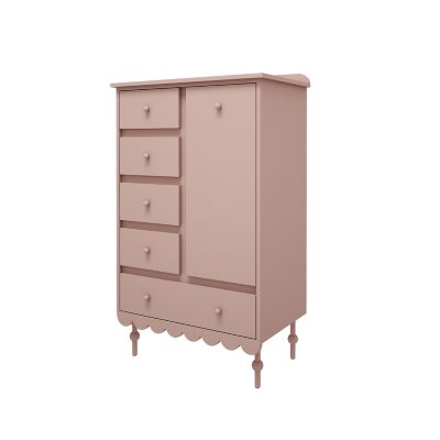Commode 5 tiroirs 1 porte Wood Luck Babushka Rose