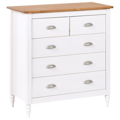 Commode à 5 tiroirs SHILLINGTON Bois de pin Blanc