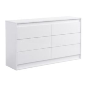 Commode 6 tiroirs - Avec LEDs - MDF - Blanc - RUKALO