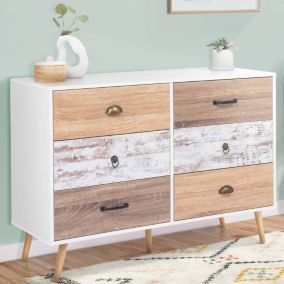 Commode 6 tiroirs BAHIA 115 cm scandinave