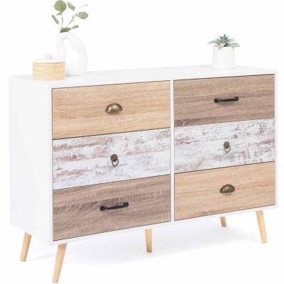 Commode 6 tiroirs BAHIA 115 cm scandinave