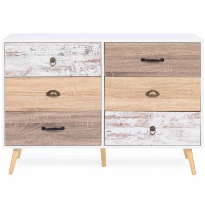 Commode 6 tiroirs BAHIA 115 cm scandinave