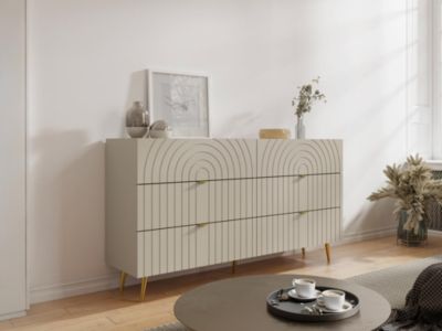 Commode 6 tiroirs - Beige - NORSIM