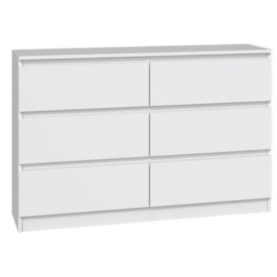 Commode 6 tiroirs blanc 120 cm MALWA