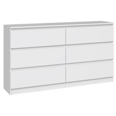 Commode 6 tiroirs blanc 138 cm MALWA