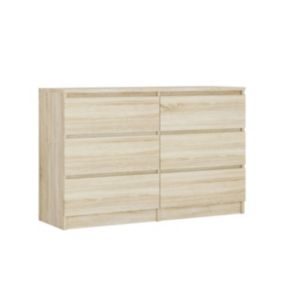 Commode 6 Tiroirs, Blanc Mat, 138 X 39 X 79 Cm