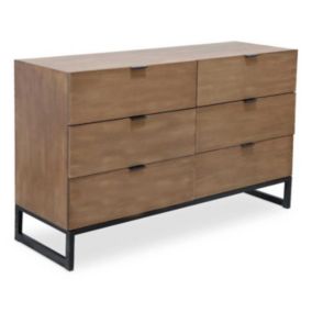Commode 6 Tiroirs "Bolta" 120cm Chêne Clair