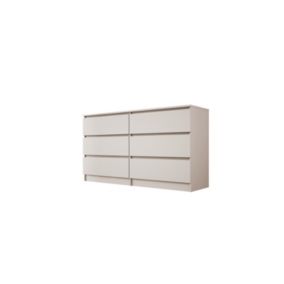 Commode : 6 tiroirs, cachemire, 139 x 79 x 39 cm