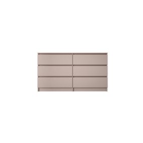 Commode : 6 tiroirs, caramel, 139 x 79 x 39 cm