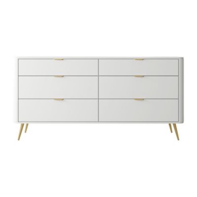 Commode 6 tiroirs couleur blanche largeur 172 cm OVAL