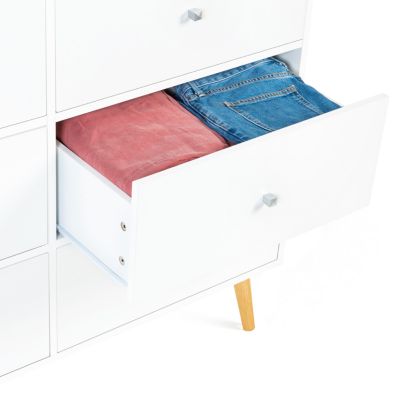 Commode 6 tiroirs EMMIE 110 cm scandinave blanc