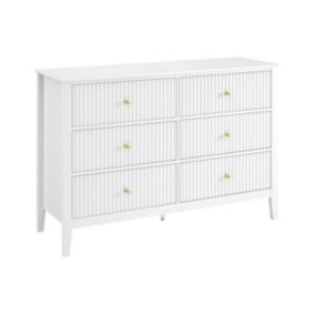 Commode 6 tiroirs en MDF - Blanc - NARIVA