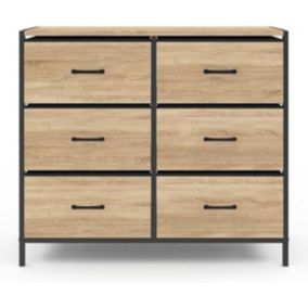 Commode 6 tiroirs en Tissu 80 cm Meuble de Rangement Design Industriel