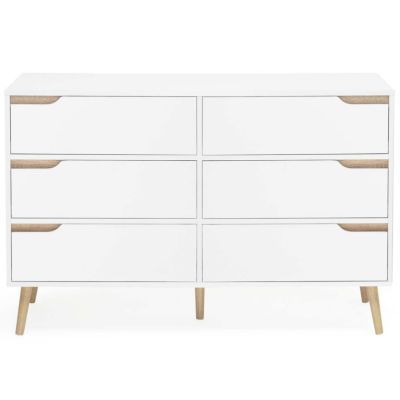 Commode 6 tiroirs HELSINKI 115 cm scandinave blanc