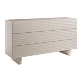 Commode 6 tiroirs - MDF - Beige - LUDIMA