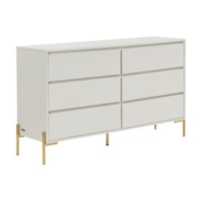 Commode 6 tiroirs - MDF et métal - Beige et doré - KORASA de Pascal Morabito