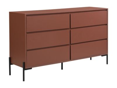 Commode 6 tiroirs - MDF et métal - Terracotta et noir - KORASA de ...
