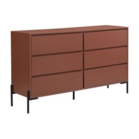 Commode 6 tiroirs - MDF et métal - Terracotta et noir - KORASA de Pascal Morabito