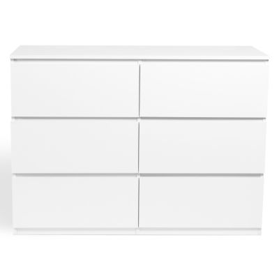 Commode 6 tiroirs TOMI 110 cm bois blanc