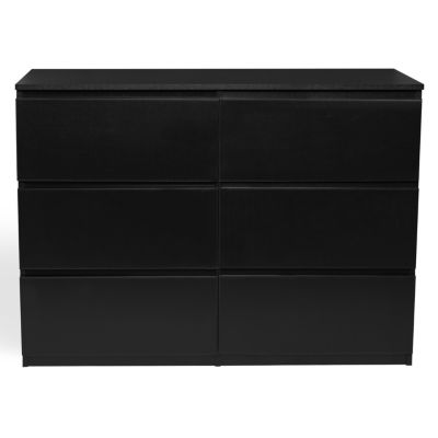 Commode 6 tiroirs TOMI 110 cm bois noir