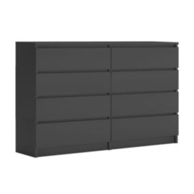 Commode 8 Tiroirs, Anthracite, 140 X 101 X 39 Cm