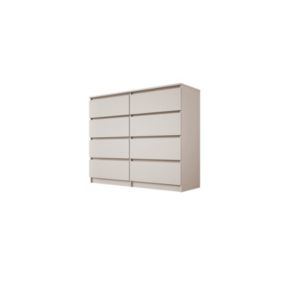 Commode : 8 tiroirs, cachemire, 120 x 102 x 39 cm
