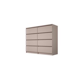Commode : 8 tiroirs, caramel, 120 x 102 x 39 cm