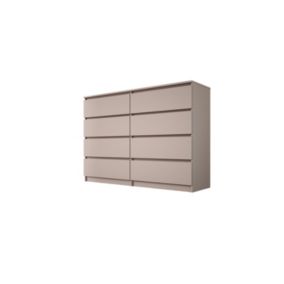 Commode : 8 tiroirs, caramel, 139 x 102 x 39 cm
