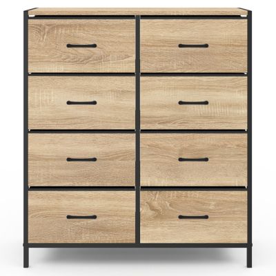 Commode 8 tiroirs en tissu UTAH 80 cm meuble de rangement design industriel