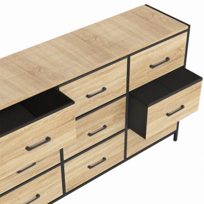 YITAHOME Commode, 9 Tiroirs en Tissu Commode Chambre Meuble de