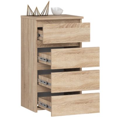 Commode AKORD CL4 Chêne Sonoma 40 cm 4 tiroirs façade Chêne Sonoma 40x35x74 cm