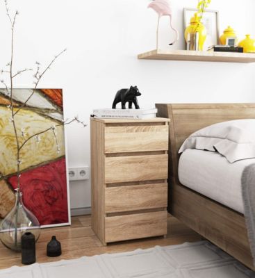 Commode AKORD CL4 Chêne Sonoma 40 cm 4 tiroirs façade Chêne Sonoma 40x35x74 cm