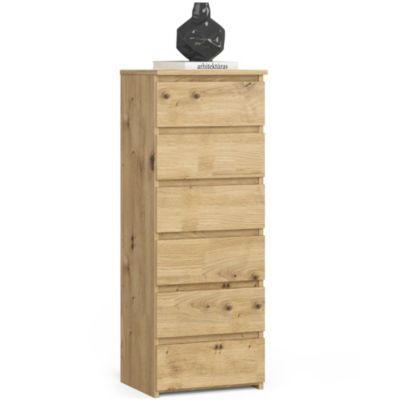 Commode AKORD CL6 Chêne Artisan 40 cm 6 tiroirs façade Chêne Artisan 40x35x109 cm