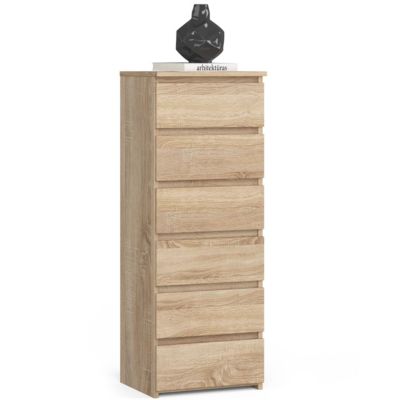 Commode AKORD CL6 Chêne Sonoma 40 cm 6 tiroirs façade Chêne Sonoma 40x35x109 cm