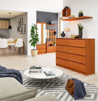 Commode AKORD K140 Aulne 138 cm 8 tiroirs façade Aulne 138x40x99 cm