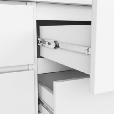 Commode AKORD K140 Blanche 138 cm 10 tiroirs façade Blanche 138x40x121 cm