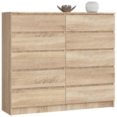 Commode AKORD K140 Chêne Sonoma 138 cm 10 tiroirs façade Chêne Sonoma 138x40x121 cm