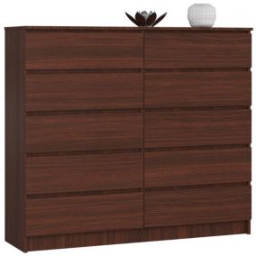 Commode AKORD K140 Wengé 138 cm 10 tiroirs façade Wengé 138x40x121 cm