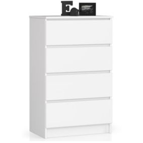 Commode AKORD K60 Blanche 60 cm 4 tiroirs façade Blanche 60x40x99 cm