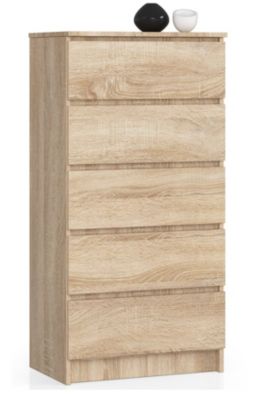 Commode AKORD K60 Chêne Sonoma 60 cm 5 tiroirs façade Chêne Sonoma 60x40x121 cm