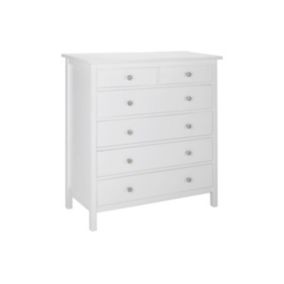 Commode ALBANE - 6 tiroirs - Pin blanc