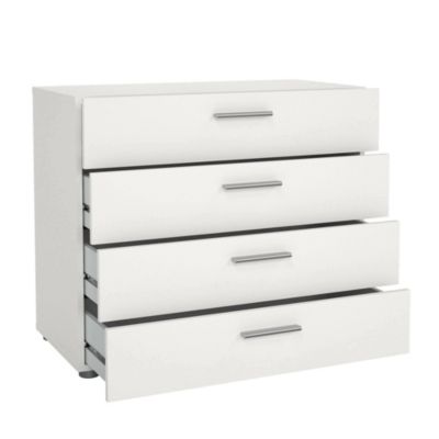 Commode Arwen, 4 Tiroirs 80x40x68h cm Blanc