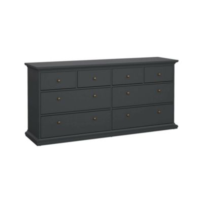 Commode Asiagela, Commode polyvalente, Commode de chambre, Meuble avec tiroirs, 183x49 h87 cm, Gris